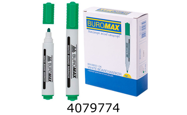 Маркер сухостир. Buromax. 2-4мм зелений (12) BM.8800-04