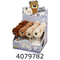 Ручка кульк. ZiBi Fluffy Big Bear 07 мм синя (16) ZB.2019