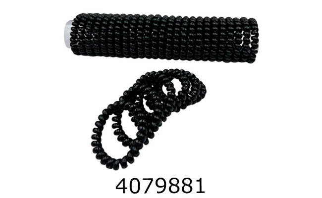 Резинка для волосся Пружинка 25 шт глянець чорна BB1894