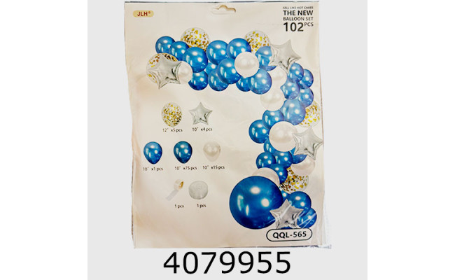 Повітряні кульки АРКА блакитно біла 102 кульки 1413