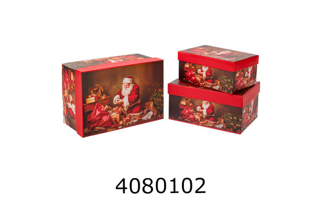 Коробка карт. для подарунків Новоорічна 3в1 73-3876