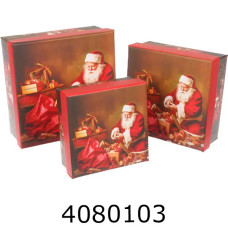 Коробка карт. для подарунків Новоорічна 3в1 73-3913