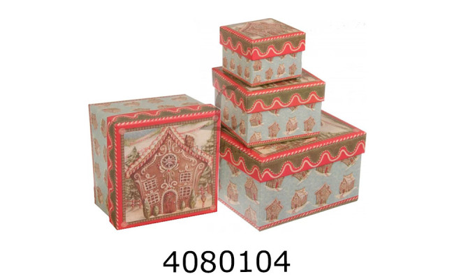 Коробка карт. для подарунків Новорічна (3 в 1) W5423