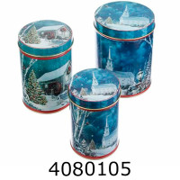 Коробка залізна. для подарунків Новорічна (3 в 1) 63-982