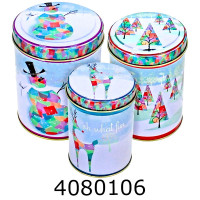 Коробка залізна. для подарунків Новорічна (3 в 1) 63-999