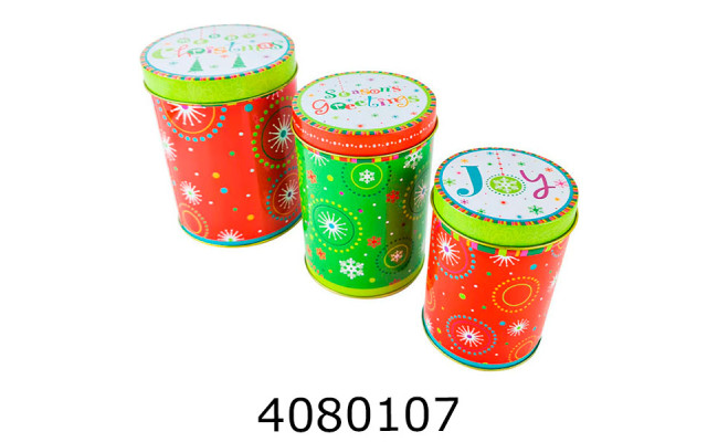 Коробка залізна. для подарунків Новорічна (3 в 1) 63-1026