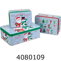 Коробка залізна. для подарунків Новорічна (3 в 1) 63-1330