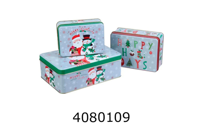 Коробка залізна. для подарунків Новорічна (3 в 1) 63-1330