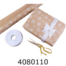 Папір подар. 70*80см Новорічний Сніжинка біла 70г/квм 255-701