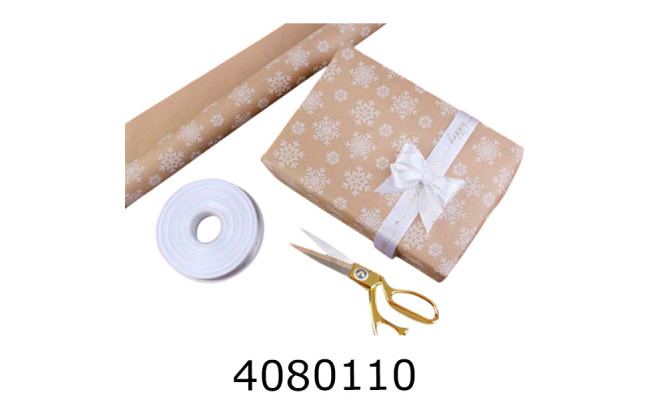 Папір подар. 70*80см Новорічний Сніжинка біла 70г/квм 255-701