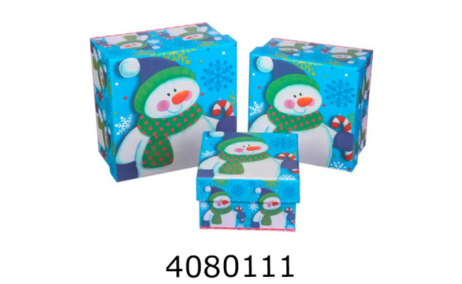 Коробка карт. для подарунків Новоорічна 3в1 W5352-1