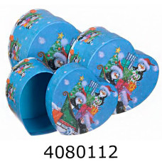 Коробка карт. для подарунків Новорічна серце 3в1 W5358