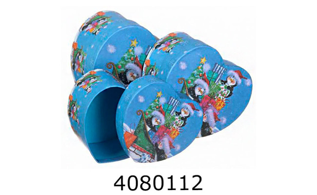 Коробка карт. для подарунків Новорічна серце 3в1 W5358