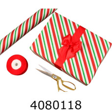 Папір подар. 70*800см діагональ червона зелена в рулоні 70г/м 255-8561