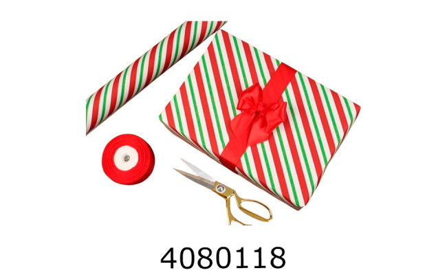 Папір подар. 70*800см діагональ червона зелена в рулоні 70г/м 255-8561