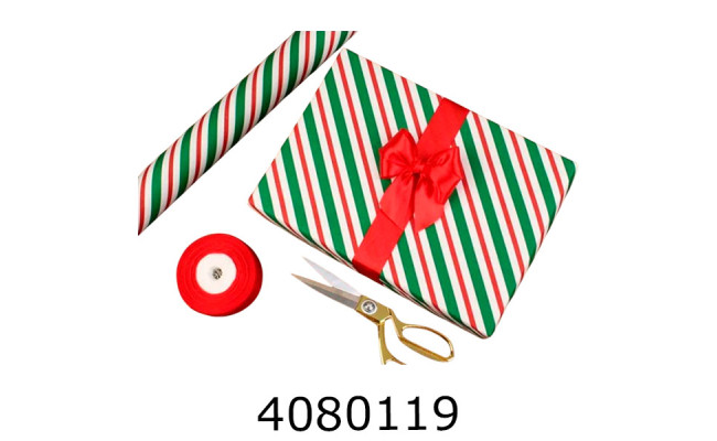 Папір подар. 70*800см діагональ зелена червона в рулоні 70г/м 255-8554