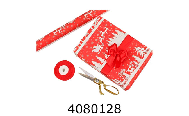 Папір подар. 70*800см Новорічний Зимовий ліс в рулоні 70г/м2 255-8851