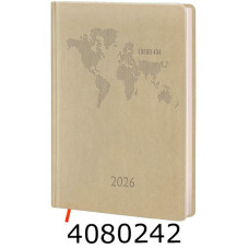 Щоденник А5 дат. 2026р. Поліграфіст Vivella 176 арк. лін. кремові обкл. шт.шк бежевий (2/3) 240/1-U-2001