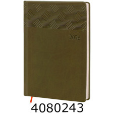 Щоденник А5 дат. 2026р. Поліграфіст Vivella 176 арк. лін. кремові обкл. шт.шк хакі (2/3) 240/1-U-2042