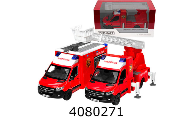 Машинка метал. Kinsmart Mersedes-Benz Sprinter Пожежна 2 вида (24/96) 5478W