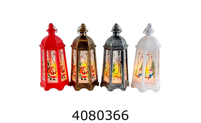 Декоративний ліхтар зі світлом Санта Сніговик Олень на батарейках  14*65см 3-16 (9181(1/12) 144953