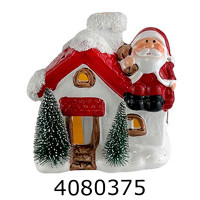 LED Будиночок з Сантою кераміка XHS25010