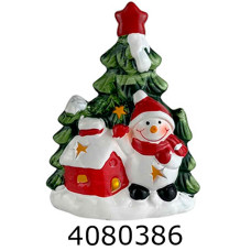 Ялинка та сніговик кераміка  LED XHS25002