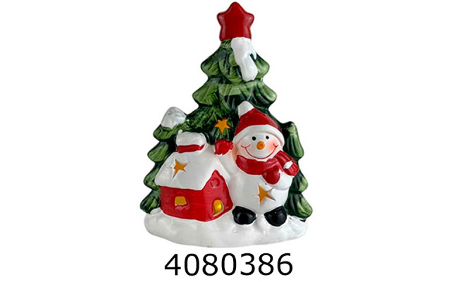 Ялинка та сніговик кераміка  LED XHS25002