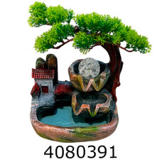 Фонтан Будинок з мостом кераміка  LED 669