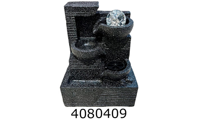Фонтан Чорний граніт 26см  LED 11033