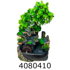 Фонтан Чорний граніт з деревом  LED L20A