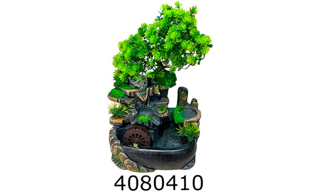 Фонтан Чорний граніт з деревом  LED L20A