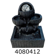 Фонтан Чорний граніт з круглими чашами 25см  LED 11034