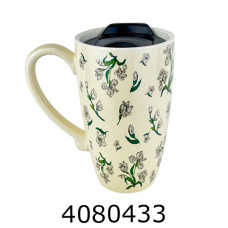 Кружка термос керам. Квіти 600мл  (60) M0988