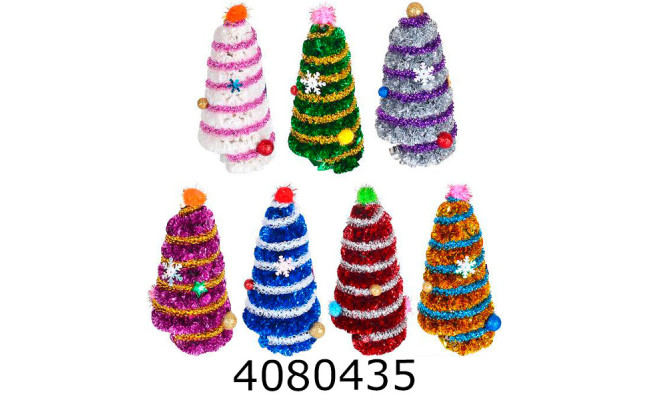 Ялинка конусна 16см з прикрасами мікс (96) БР