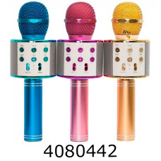 Мікрофон+колонка Karaoke MS858 (bluetooth) 3 кольори в коробці 3-44 9*25*8см (20) WS858