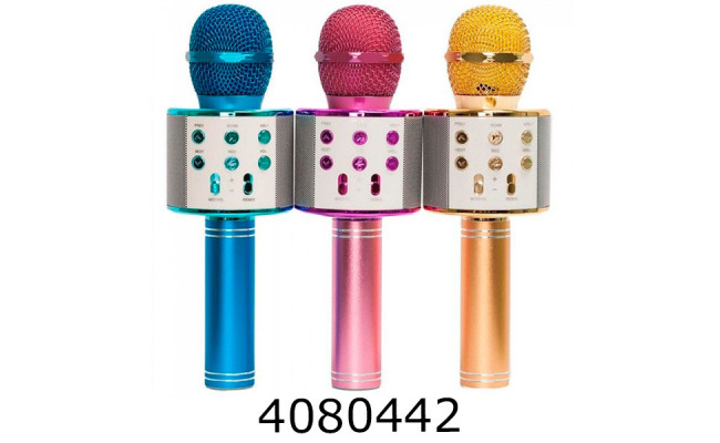 Мікрофон+колонка Karaoke MS858 (bluetooth) 3 кольори в коробці 3-44 9*25*8см (20) WS858