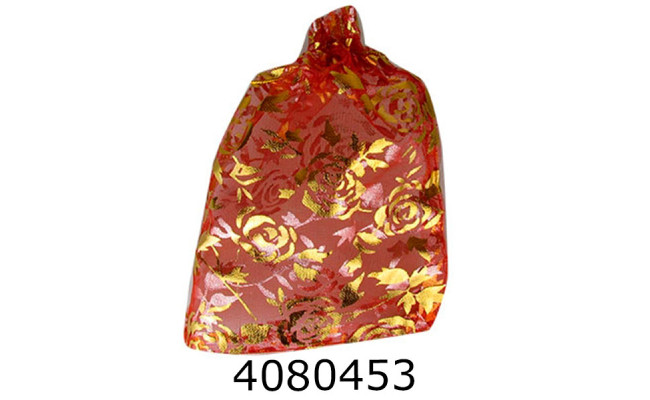 Пакет подарунковий органза 10*14см на стяжці золото срібло 10339-2 (10339) (50) 10339-1