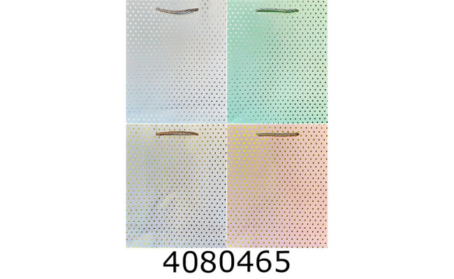 Пакет подарунковий 31*40*12см мікс 4 Горох золото срібло мікс (12/360) 00210 L