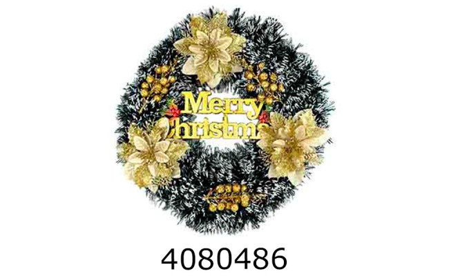 Вінок різдвяний 40см золото 3-26