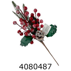 Гілка ялинка+калина+шишка засніжена 33см (50) 1-64