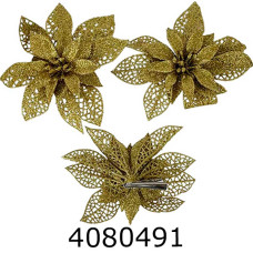 Квітка Ажур золота 13см на прищіпці (12) 144264