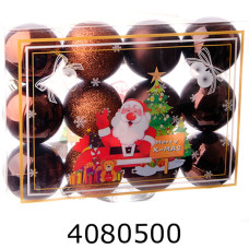 Куля новорічна 55 см 12шт шоколад мікс 2-173