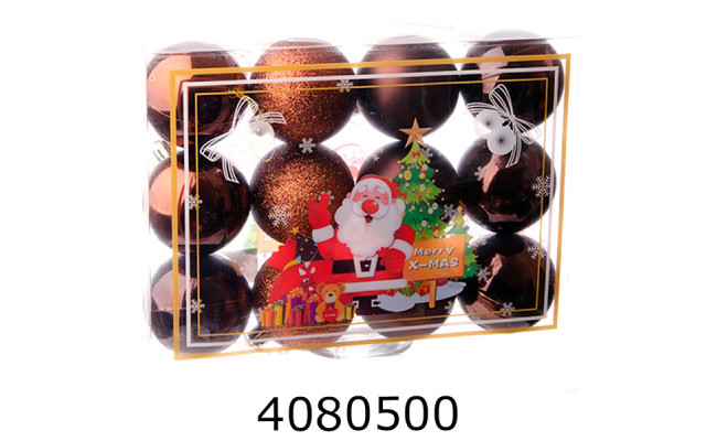 Куля новорічна 55 см 12шт шоколад мікс 2-173