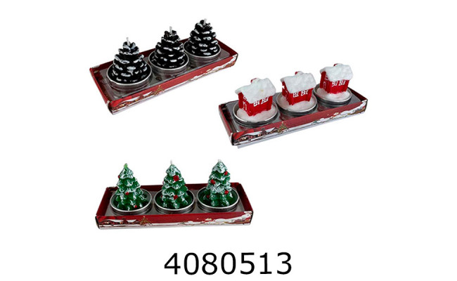 Свічка новорічна 3 шт 6 см (12) 3-32