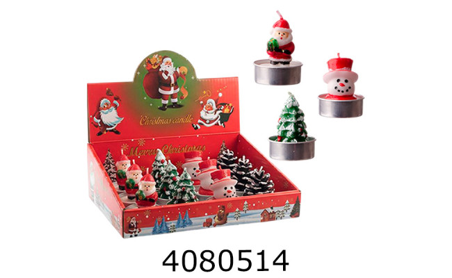 Свічка новорічна 6 см мікс 4 (12) 3-31