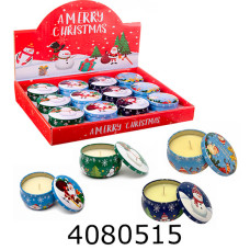 Свічка новорічна аромат. в метал коробці 6*4 3-37 Свічка новорічна аромат. в метал коробці 6*4 3-37
