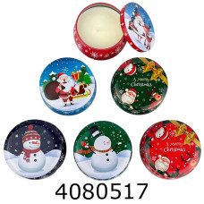 Свічка новорічна аромат. в метал коробці 8*45см 3-35