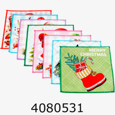 Серветка новорічна мікрофібра для кухні 25*25 см ціна за 12 шт Li-523-17-F-180