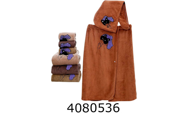 Набір банний подарунковий рушник 140*80см чалма 60*25см коричневий Li-507-38-60-2